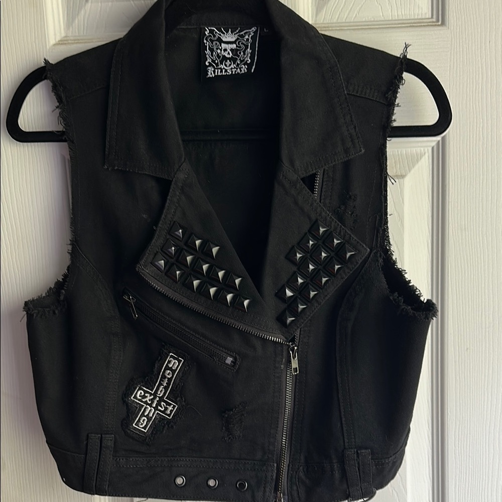 KILLSTAR Black Studded Sleeveless Vest